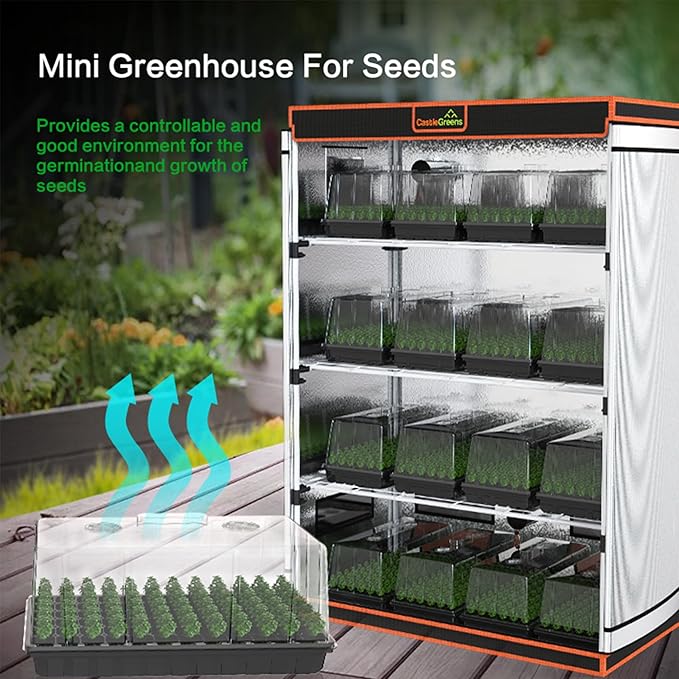 48x24x72 Multi-Storey Grow Tent Extra-Large Observation windows Heavy-Duty 600D Mylar Plant Tent Waterproof Growing Tents Fit in Indoor Planting Hydroponics 4-Layers of seedlings