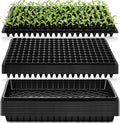 Vesici 20 Pack Seed Starter Trays 200 Cell Seedling Trays with 1020 Flat Tray Deep Plug Nursery Plant Pots for Germination Water Collection Indoor Outdoor Seed Starting &amp Transplanting