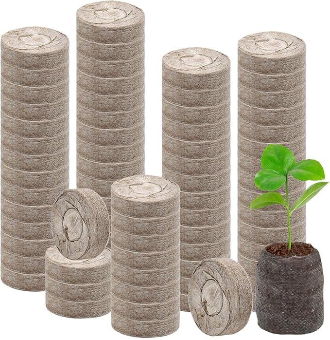 100 Pieces Organic Potting Fertilizer 30MM Peat Rooting Soil for Vegetable Flower Tree Cactus Orchid Bonsai Monstera Citrus Soil for Plants Seedling Starter Pods Root Growth Booster