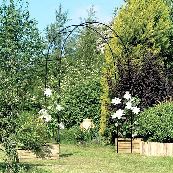 Metal Garden Arch Trellis Outdoor Adjustable Arbor Trellis for Garden Climbing Plants Support or Wedding Decor