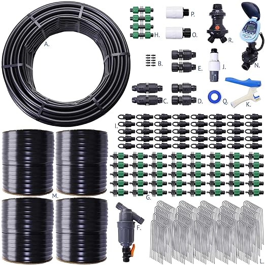 Automated Dripworks Drip Tape Irrigation Kit for Watering Row Crops in Farms (with Timer) - Waters Upto 40 100' Rows (1/4 Acre) | Agricultural Grade Components | Trusted Brand Since 1991