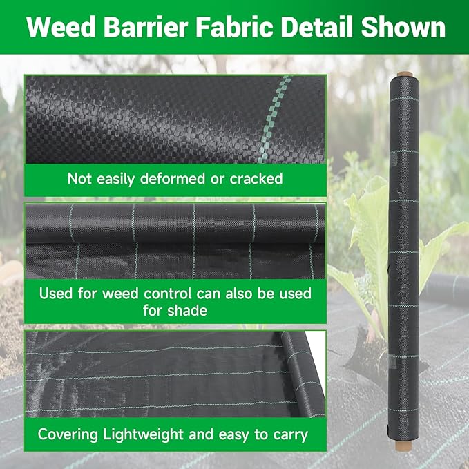 Weed Barrier Fabric Planting Cover - 4 x 300 FT Heavy Duty Landscape Fabric Ground Cover Block for Outdoor Planting