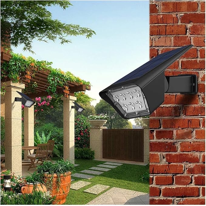 Wall Lamp 2PCS LED Solar Landscape Spotlight IP65 Light Control Induction Wall Light Waterproof Garden Lights Outdoor Adjustable Up and Down for Lawn Patio Yard Driveway DecorationWarm Light