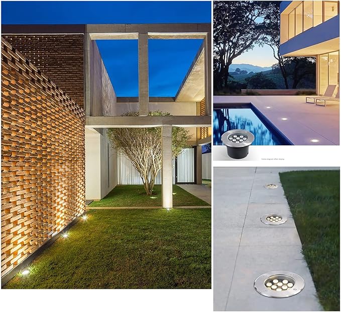 Outdoor Ground Light Recessed Underground Light IP66 Waterproof Garden Buried Lights for Walkway Driveway Deck Patio Step Spotlight AC85-265V