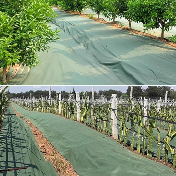 Durable Weed Barrier Landscape Fabric Permeable Ground Cover Gardening Weed Control Cloth for Construction Projects Greenhouse Easy to Install(1.2mx100m)
