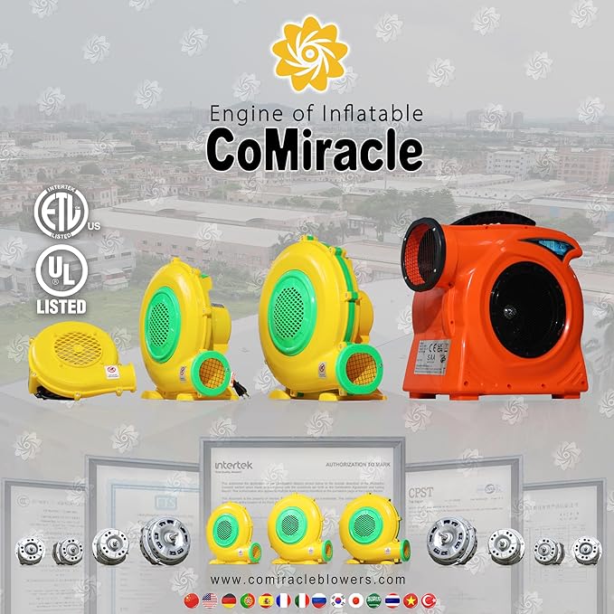 CoMiracle Air Blowers 480 W Inflatable Bounce House Air Blower Outdoor Inflatable Castle and Jump Slides Blower