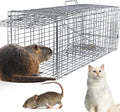 31 Humane Live Animal Cage Trap Heavy Duty Folding Cat Trap for Stray Cats Raccoons Squirrels Skunks Groundhogs Moles Opossums Rabbits and More – Catch and Release