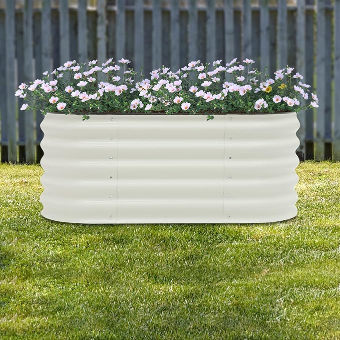 Raised Garden Bed Kits 17 Tall 6 in 1 Customizable Metal Raised Planter Bed for Vegetables Flowers Herbs Large Planter Box for Patio Backyard Gardening