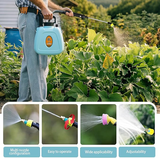 2 Gallon Battery Powered Garden Sprayer2025 Upgraded Electric Weed Sprayer with 3 Adjustable Speed Battery IndicatorRechargeable Retractable Wand with Adjustable Shoulder Strap for LawnGardenYard