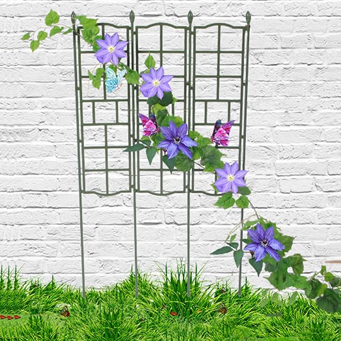 Foldable Garden Trellis For Climbing Plants Width: 50cm Height:90/120/150cm PE Steel Pipe Metal Garden Obelisk Garden Screen For Tomatoes Vegetables Fruits Flowers Pots Vines Stands ( Size : 50*