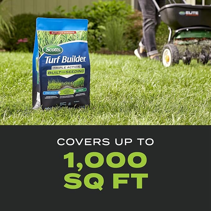 Scotts Turf Builder Triple Action Built For Seeding - Weed Preventer and Fertilizer for New Lawns 1000 sq. ft. 4.3 lbs.