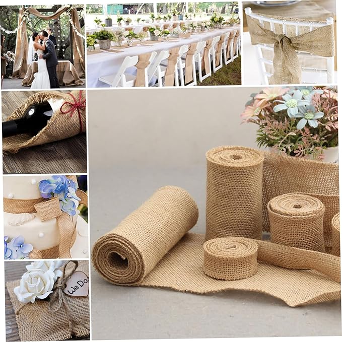 Weed Barrier Fabric 16ft X 19 Inch Jute Burlap Fabric Cuttable Tree Wrap for Gardening Outdoor Trees Weddings Party