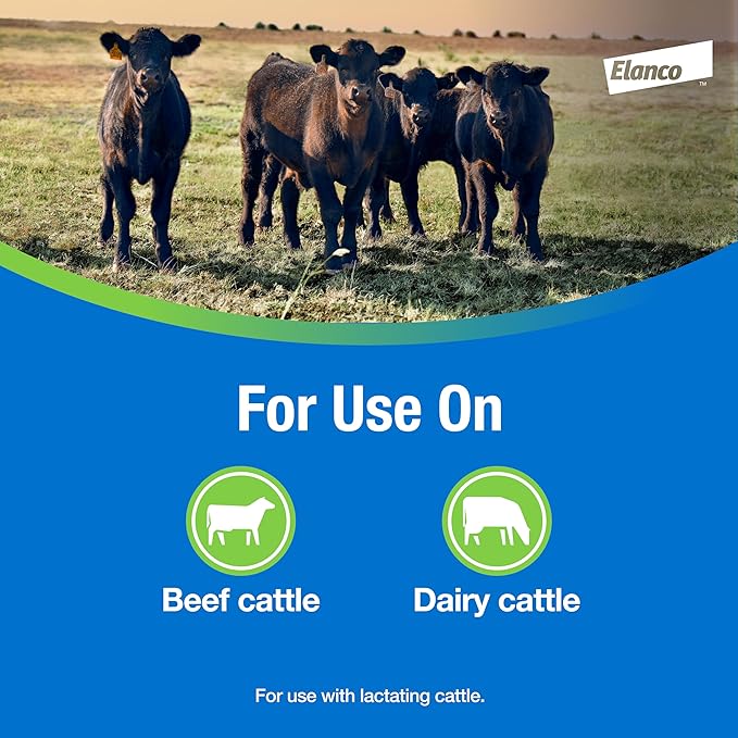 CyLence Pour-On Insecticide | Controls Flies &amp Lice | Ready-to-Use Solution for Beef &amp Dairy Cattle | 6 Pint