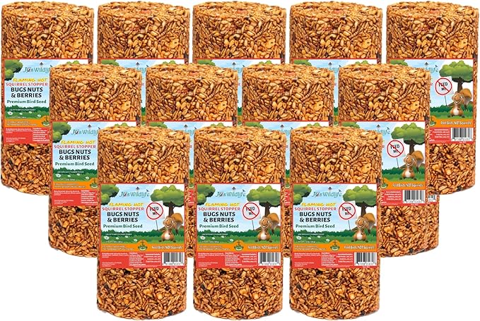 JCs Wildlife Squirrel Stopper Bugs Nuts &amp Berries Small Cylinder 1.5lbs (12-Pack)