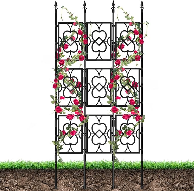 80 Garden Trellis for Climbing Plants Kalolary Screen Plant Trellis Frame for Potted Plants Rustproof Plant Support Thicken Cucumber Trellis Grow Support for Vines Flowers Vegetable Indoor Outdoor