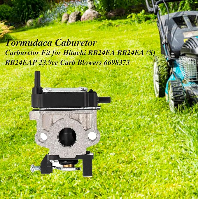 Carburetor Compatible for Hitachi RB24EA RB24EA (S) RB24EAP 23.9cc Leaf Blowers 6698373 Carb with Air Filter Fuel Line Kit