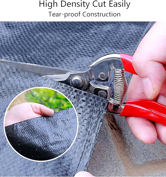 Weed Control Membrane Heavy Duty Weed Barrier Fabric Resistant Ground Cover Membrane Landscape Fabric for Artificial Grass Patios Paths Flower Beds(1.5 * 100m)