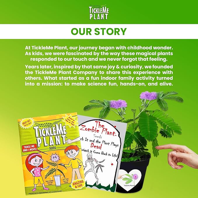 TickleMe Plant Deluxe Family Greenhouse Kit – Grow the Playful Plant that Closes Its Leaves When Tickled! Includes Mini Greenhouse 3 Seed Packets Soil Pellets &amp Pots – Fun Indoor Gardening Gift