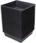 10 x 10 Garden Growing Trays with Drain Holes - 50-pack Recyclable Plastic Plant Trays for Wheatgrass Sprouting Tray Microgreens Growing Trays Hydroponic Trays Nursery Flats Greenhouse Supplies