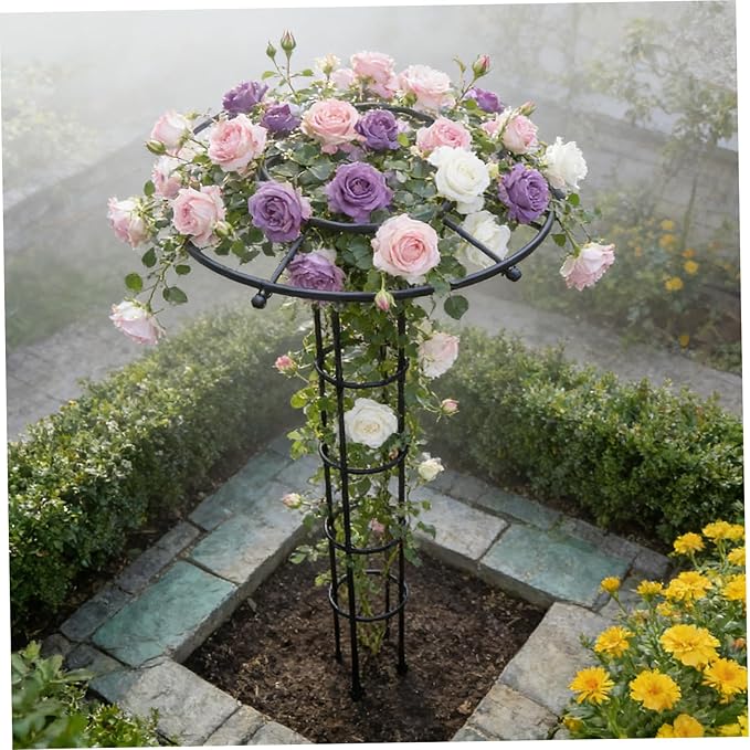 Garden Trellis for Climbing Plants 82.7 Inch Adjustable Garden Obelisk Outdoor Flower Trellis Cage for Roses Clematis Vines in Patio or Containers