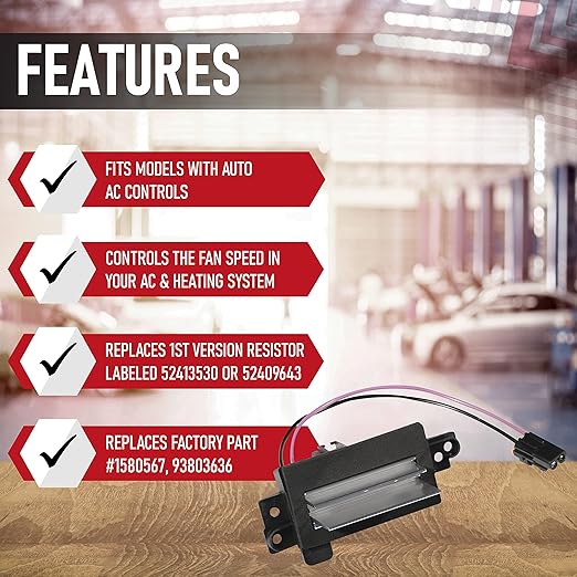HVAC Blower Motor Resistor - Compatible with Chevy Cadillac GMC and Other GM Vehicles - Silverado Trailblazer Envoy Sierra Rainier - HVAC Control Module - Replaces 1580567 93803636 89018778