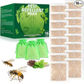 Bee and Wasp Repellent Pouches Natural Peppermint Oil Wasp Repellent for Indoor Outdoor Home Kitchen Bee Bug Deterrent Trap Poisoning Repels Yellow Jacket Hornet Safe for Pet Kids (24 Pack)
