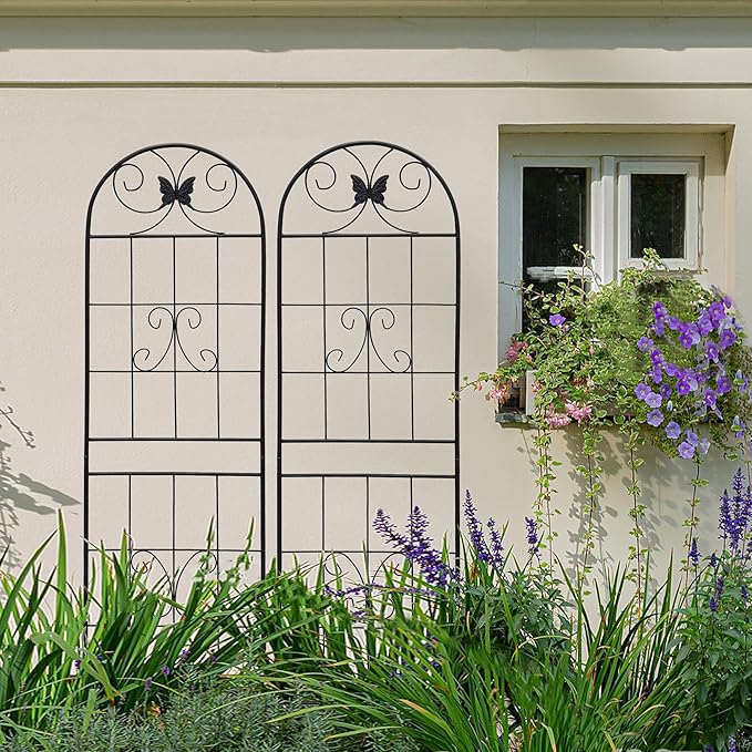 4 Pack Metal Garden Trellis for Climbing Plants Outdoor 71 x 19.7 Climbing Plant Support Rose Garden Vines Flower Vegetable Trellis for Patio Backyard