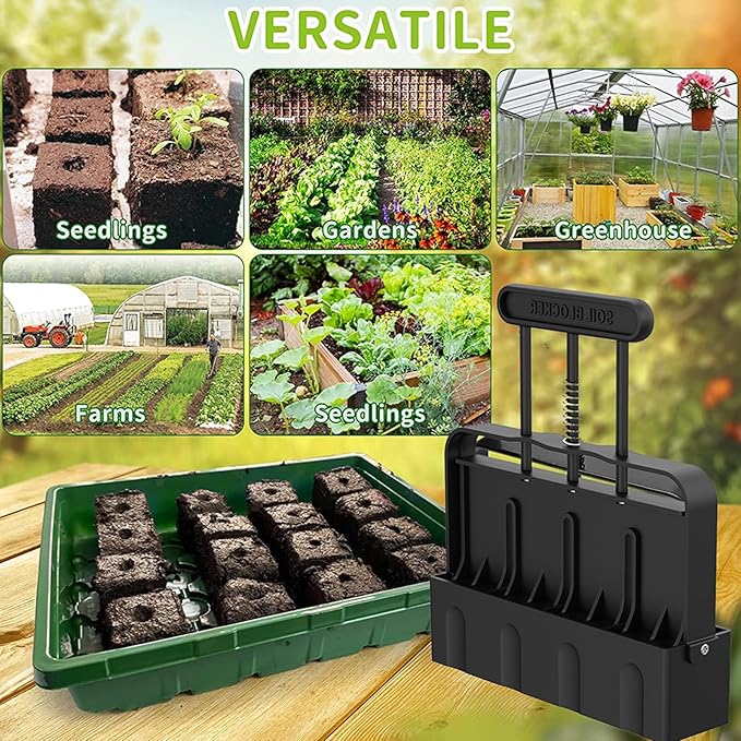 4 Cell Upgraded Soil Block Maker With Comfortable Handle Handheld Soil Blocking Tool For Seed Starting Gardening Soil Blocking Tool