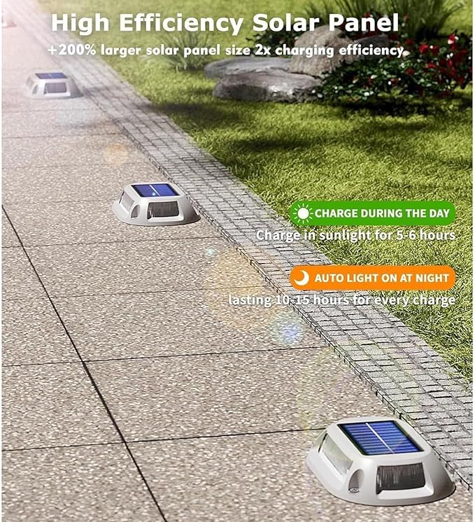 Solar Underground Lamps - Outdoor Embedded Courtyard Lawn Lights with Floor Socket LED Landscape Lighting Walkway Warning Step Light IP65 Waterproof Solar Deck Lights(4PCS(0.3W-2V))