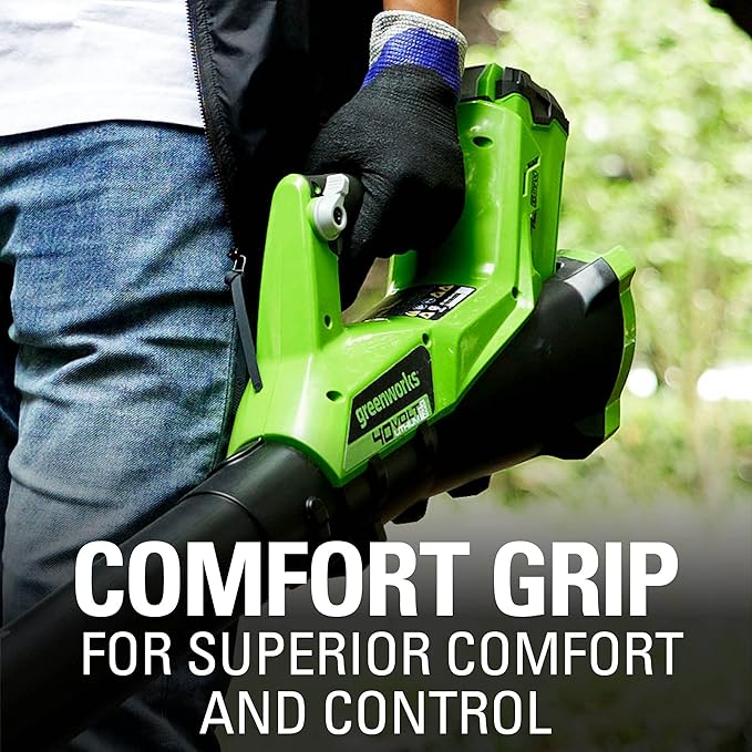 Greenworks 40V (115 MPH / 430 CFM) Brushless Axial Leaf Blower 2.0Ah Battery and Charger Included