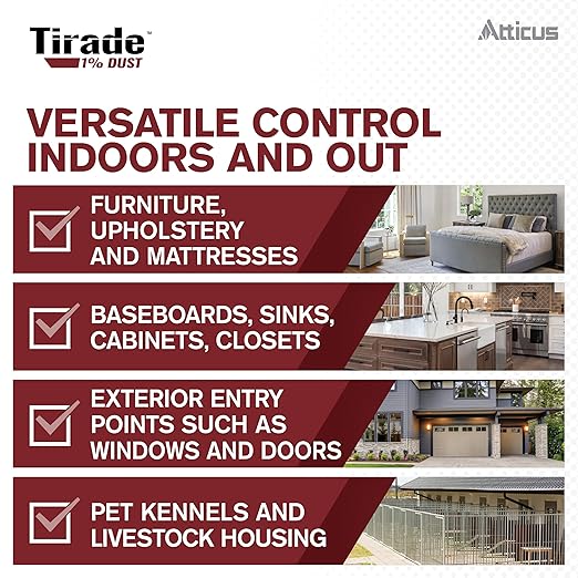 Atticus Tirade 1% Cyfluthrin Dust Insecticide (1.25 lb) - Ready-to-Use Insect Killer - Indoor and Outdoor Control of Ants Bees Wasps Hornets Cockroaches and Many Other pests
