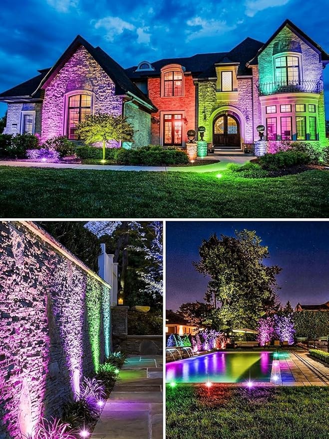 4PCS LED Landscape Lights - Outdoor Buried Lamp 3W LED Ground Recessed Spotlight 12V-24V RGB Ground Spot Lights IP65 Garden Recessed Floor Lamp Spotlight Led Light(3W(12V))