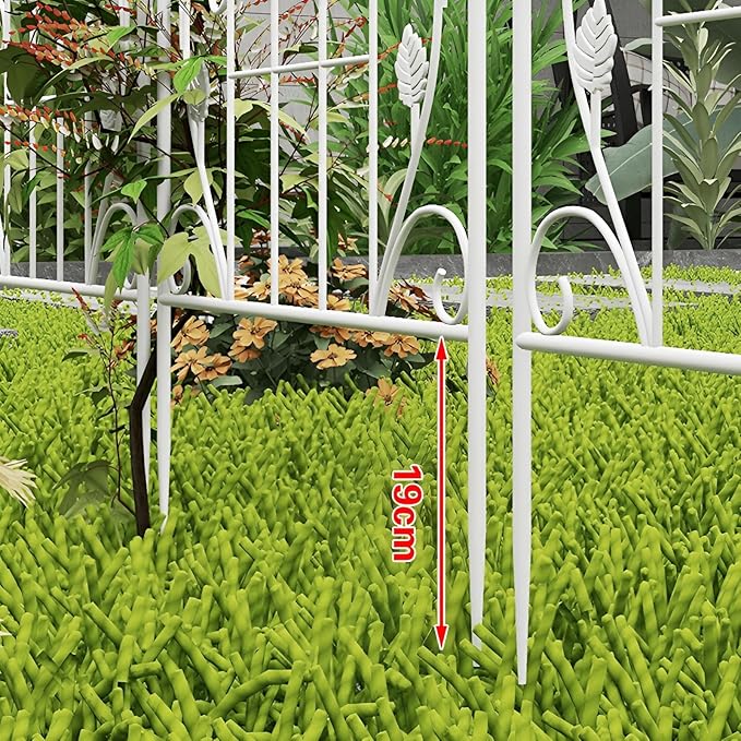 6.1x1.6ft Wrought Iron Metal Garden Trellis for Climbing Plants Indoor/Outdoor Rust Proof Potted Plant Support Weather-Proof Cucumber Fence(Green3pcs X 50X210cm)