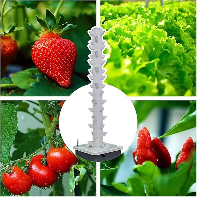 Vertical Plantation in Garden Tower Tower for Vegetable Plants Gift for Gardening Lovers 15 Levels 45 Plants with Pump and Tank ~/