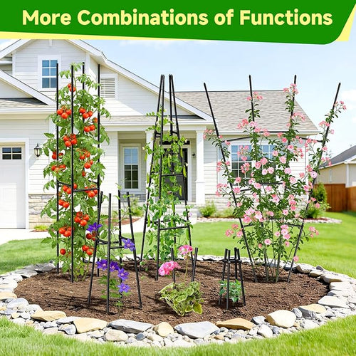 2 Pack Garden Obelisk Trellis for Climbing Plants Outdoor Indoor Pots Plant Trellis for Climbing Plant Support for Climbing Plants Garden Trellis for Indoor Potted Plants Vines Climbing Rose