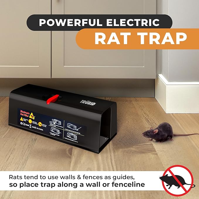 Mouse Traps and Rat Trap Indoor for Home - Powerful Electric Rodent Killer Humane and Reusable Anti-Escape Design Instantly Kills Rats Mice Chipmunks and Squirrels