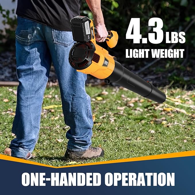 Leaf Blower Cordless Electric Cordless Leaf Blower with 2 * 4.0Ah Lithium-Ion Battery Powered Blowers for Lawn Care Blower with Extension Nozzle Battery Powered Blowers Leaf Cordless