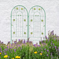 2 Pack Rustproof Metal Trellis for Climbing Plants 71x19.7 Outdoor Garden Support for Vines/Roses/Vegetables French Country Iron Plant Stand for Patio/Wedding Decor (Green)