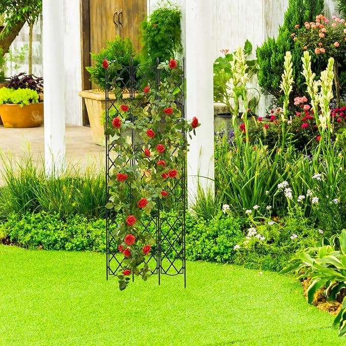 Yardwe Garden Supplies 1 Set Climbing Plants Trellis Metal Garden Plant Stands Trellis for Wisteria
