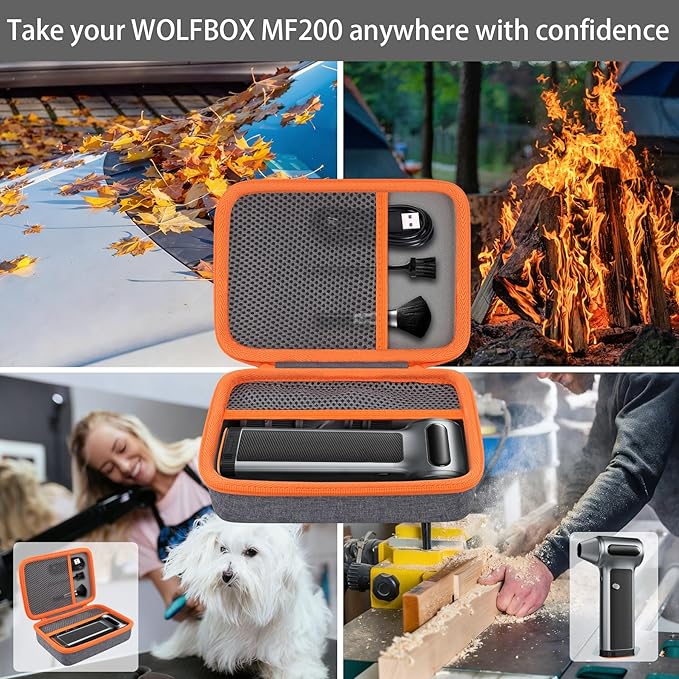 khanka Hard Storage Case for WOLFBOX MF200 Electric Air Duster Compatible with Wolfbox MF200 Air Compressor and Accessories Case Only