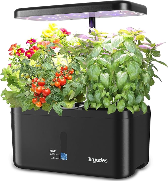 Indoor Garden System 19 Watt LED Growing Light Upgrade 2 Self-Watering Soil-Cultivated Growing Pots Gardening Gifts for Mom Plant Pot for Vegetables Herbs Tomato(No Seeds&ampSoil)
