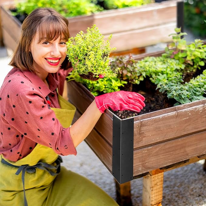 Set of 8 Raised Garden Bed Corner Brackets with Wood Screws for 20-24 Bed Rust Resistant Raised Bed Corners Metal Connectors 11 x 3 x 3 for Vegetable Planter Garden