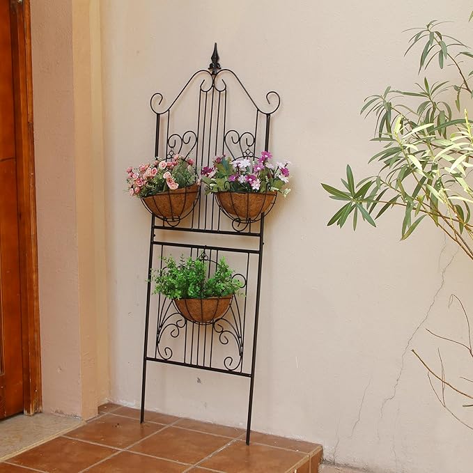 1 Pack Trellis for Climbing Plants Outdoor 59 H x 22 W Rustproof Sturdy Garden Trellis Climbing Plant Support Structure for Climbing Cucumber Tomato Rose Vegetable Flower Plant Trellises