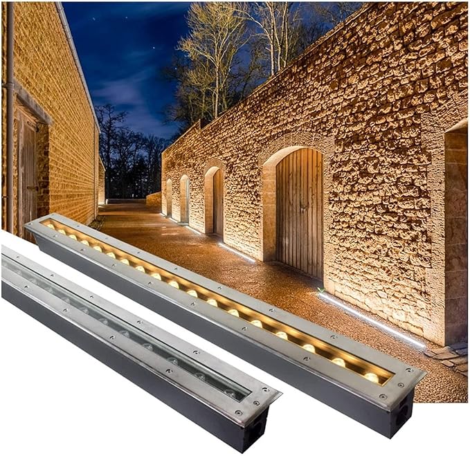 Rectangular Recessed LED Landscape Lamp - 24V Waterproof Buried Yard and Aisle Lights 6W/12W Options (White/Blue)