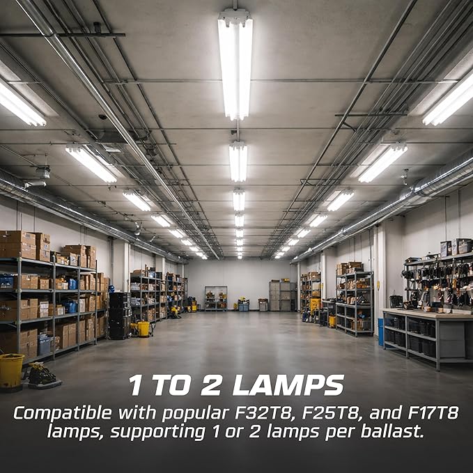OHLECTRIC Ballast T8 2-Lamp (6-Pack) Replacement for Robertson ISU232T8120 Electronic Fluorescent Ballast for 1 or 2 T8 Fluorescent Lamps Between 17W-32W or 1 F40T8 Lamp Instant Start 120V