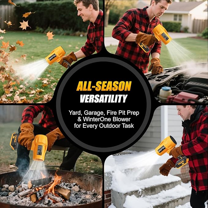 Brushless Cordless Leaf Blower Compatible for DeWalt 20V Battery(Tool Only) 125MPH 430CFM Variable Speed Turbo Blower Lightweight Handheld Blower for Lawn Garage Snow Patio