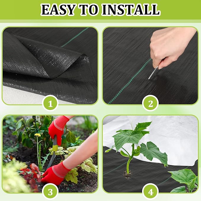 6x500ft Weed Barrier Fabric Heavy Duty 3.2oz Weed Barrier Fabric Easy Setup Woven Landscaping Block Cover Mat for Outdoor Patio Lawn