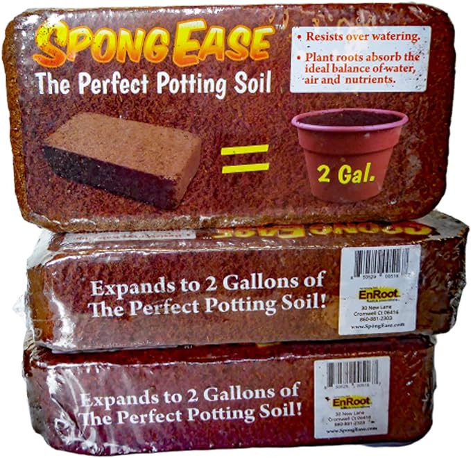 Coco Coir Brick Makes 2 gals Potting Soil for seedlings Rooting Vegetables Berries Roses Orchids House Plants hydroponics Worm Farms Animal Bedding (3 Pack)