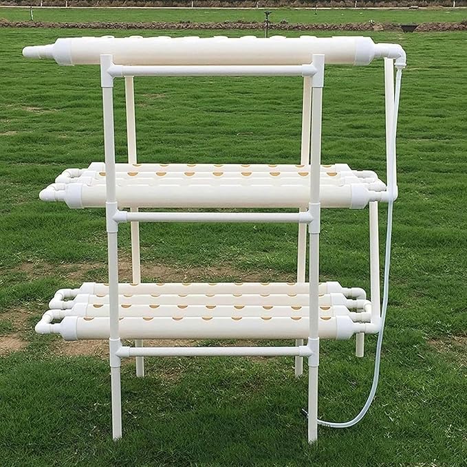 Hydroponics Growing System Hydroponic Tower 3 Layer PVC Pipe 108 Holes for Planting Indoor Garden System Tall Hydroponics System Outdoor 0823