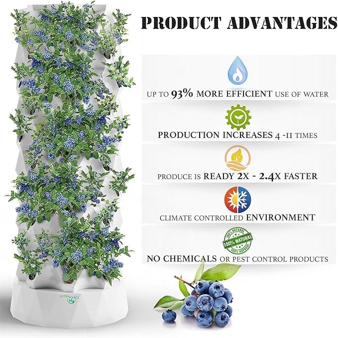 Hydroponics Growing Sys-temHydroponics TowerAquaponics Grow Sys-tem With 48/64/80 Growing Points Aeroponics Growing Kit for Fruits and Vegetables with Hydrating Pump TimerYellow-80Pots
